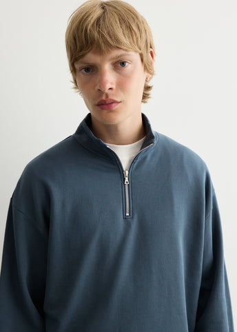 Elastic High Gauge Sweat Half Zip Pull Over