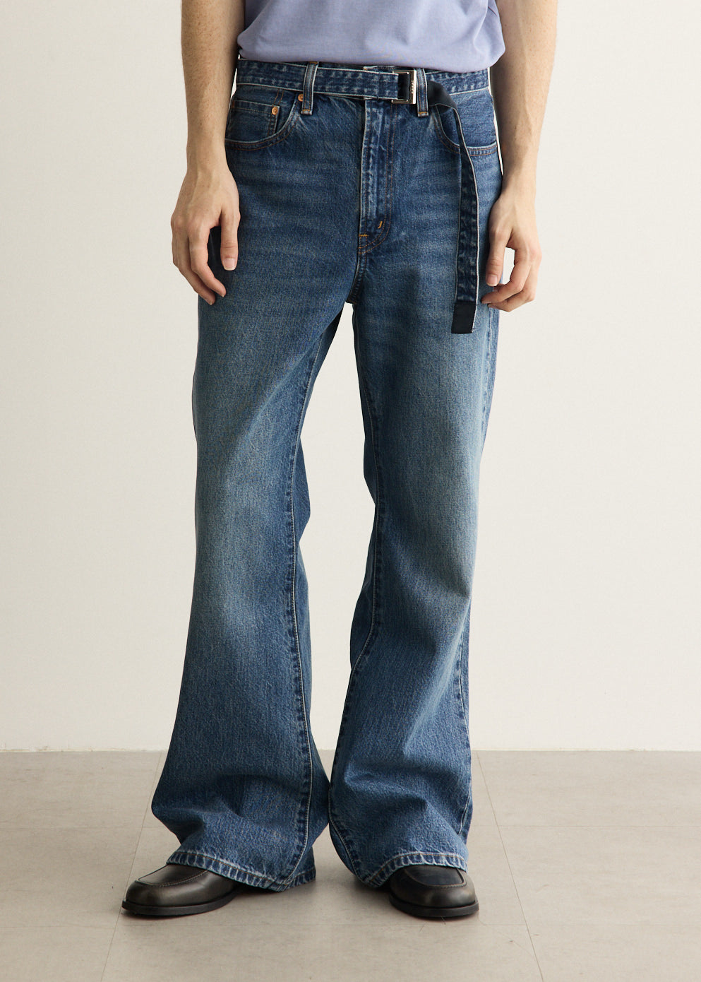 x Sacai Belted Flare Pants