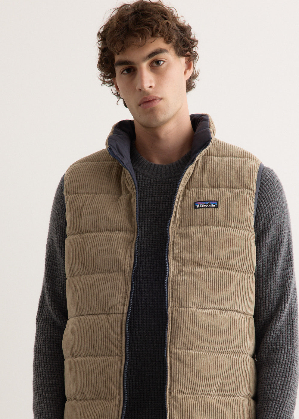 Patagonia Reversible Cotton Down Vest Jacket - shelter brown