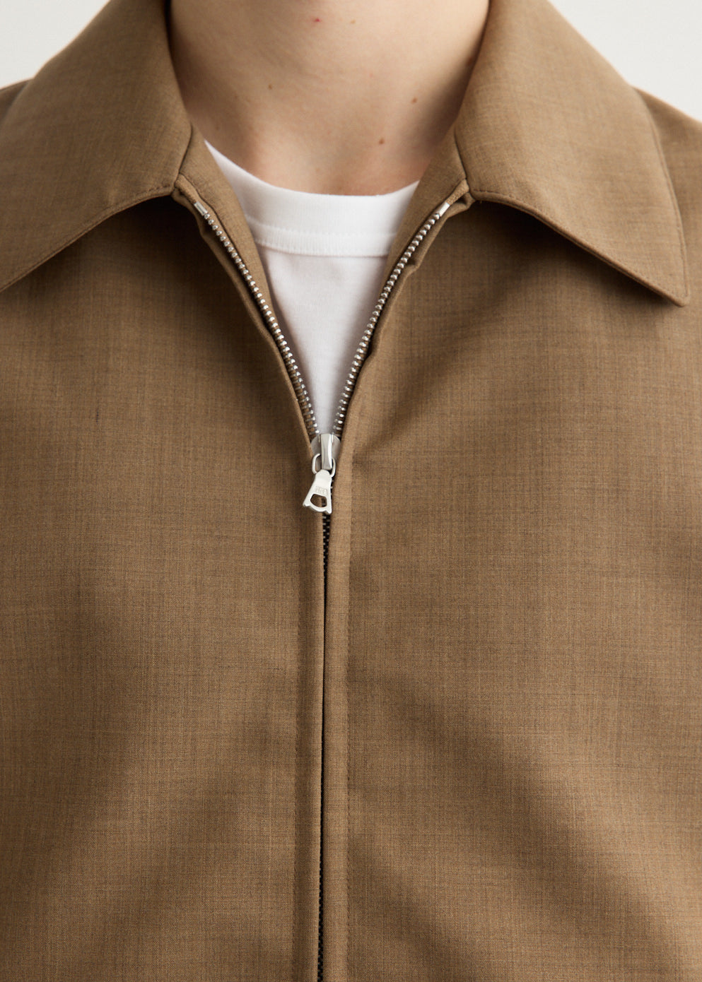 Bonded Tropical Wool Zip Blouson