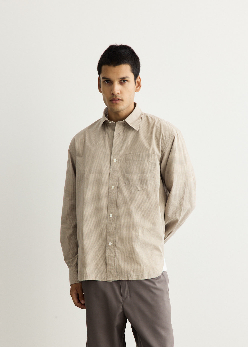 Espevik Oversize Micro Poplin Check Shirt