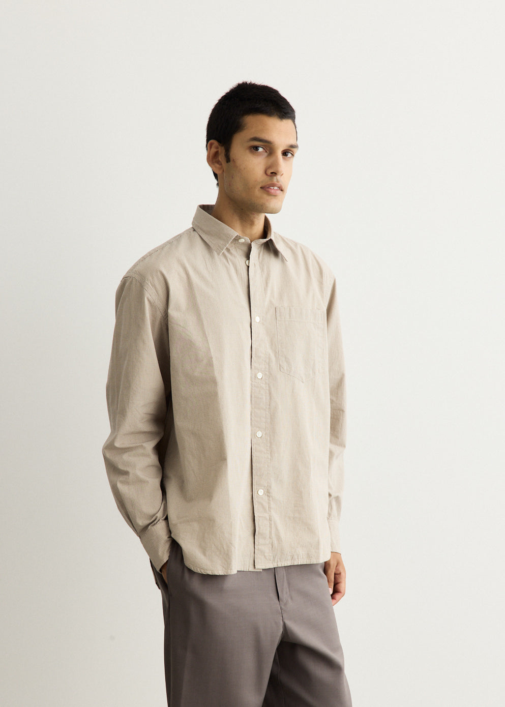 Espevik Oversize Micro Poplin Check Shirt