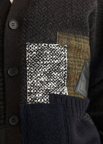 Multi Fabric Patchwork Cardigan