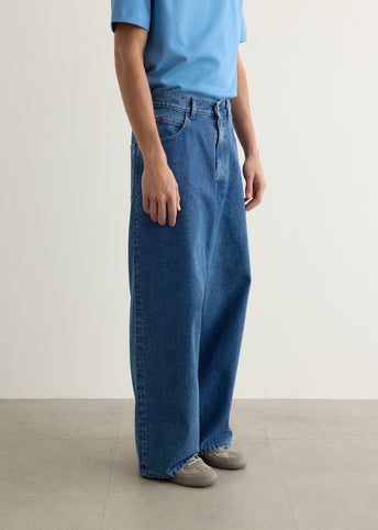 Bleach Coated Logo Lettering Jeans