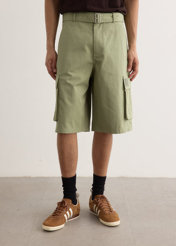 Belted Cargo Bermuda Shorts