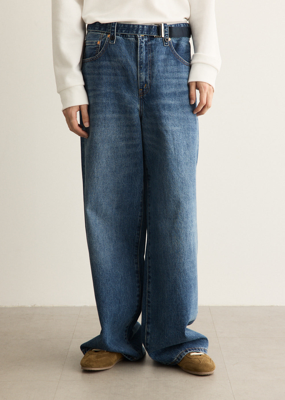 x Sacai Belted Wide Pants