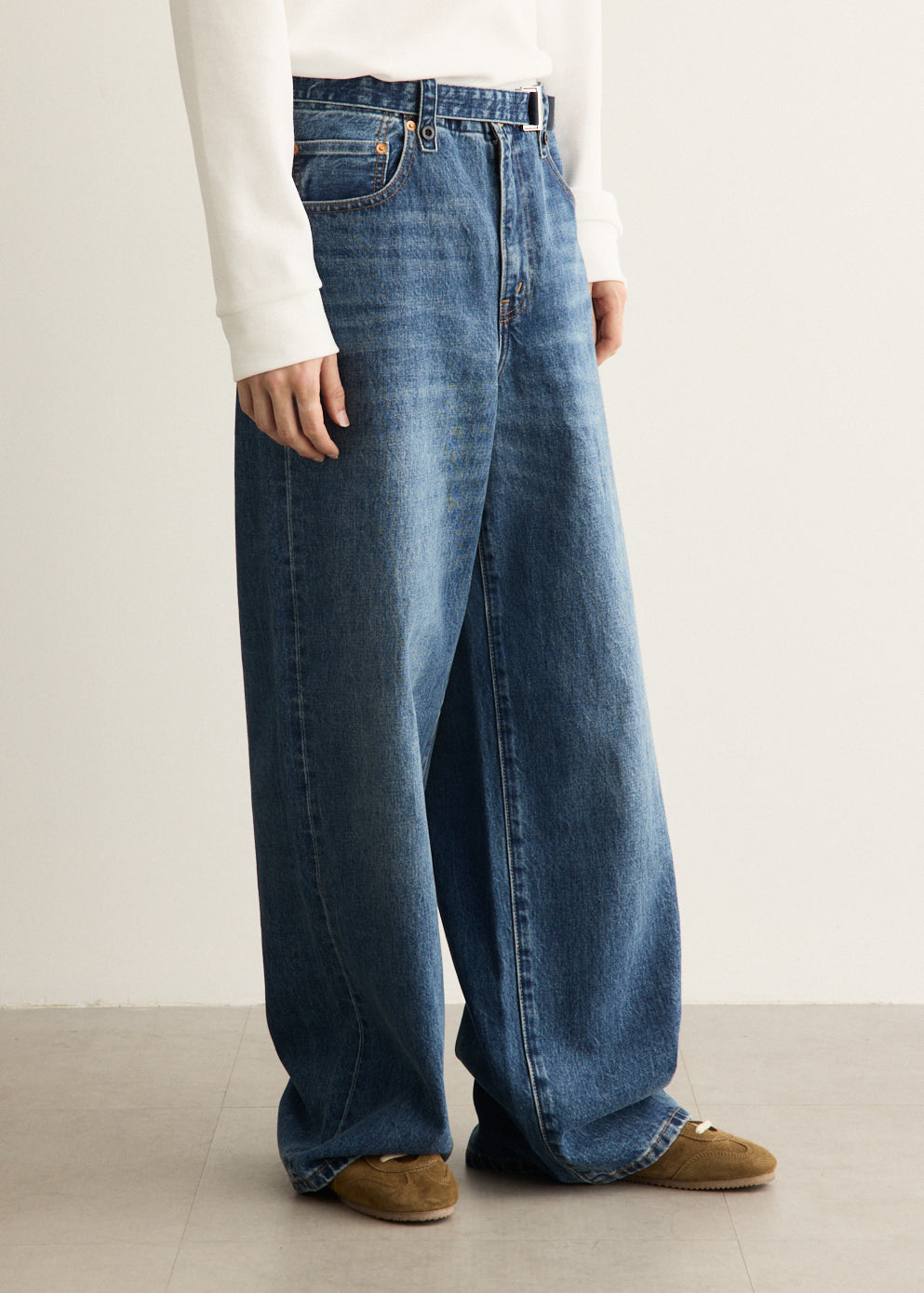 x Sacai Belted Wide Pants