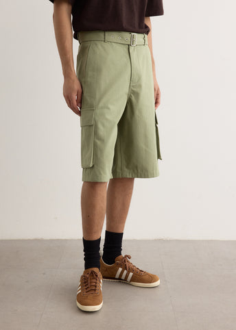 Belted Cargo Bermuda Shorts