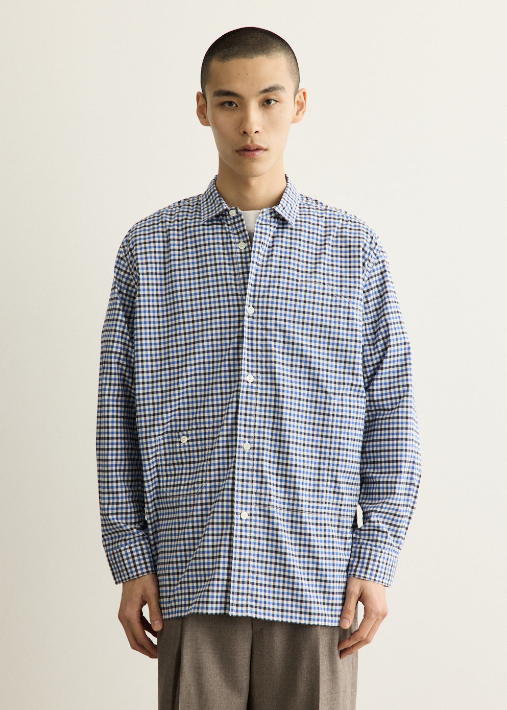 Cotton Check x Corduroy x Ripstop Combo Shirt