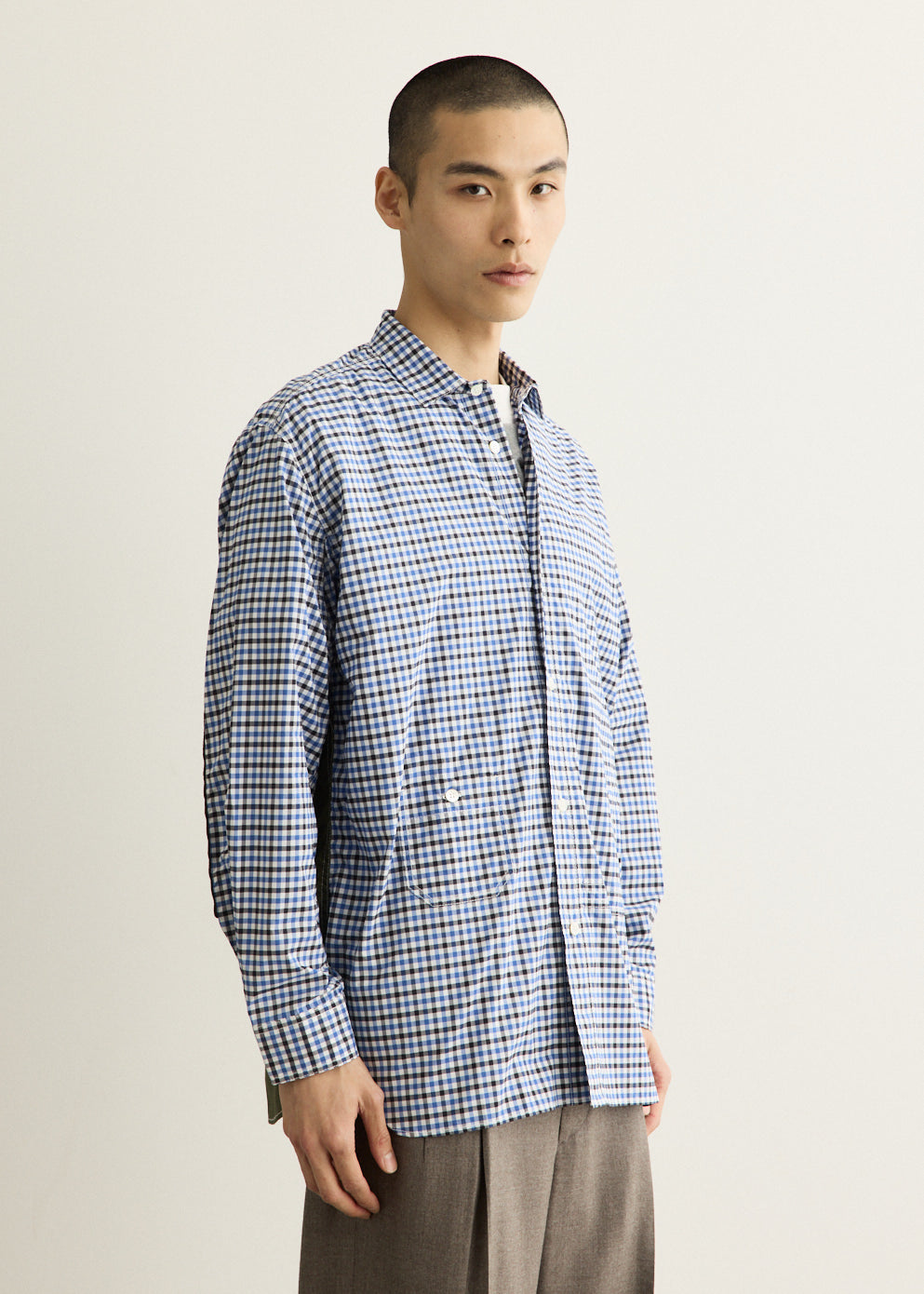 Cotton Check x Corduroy x Ripstop Combo Shirt