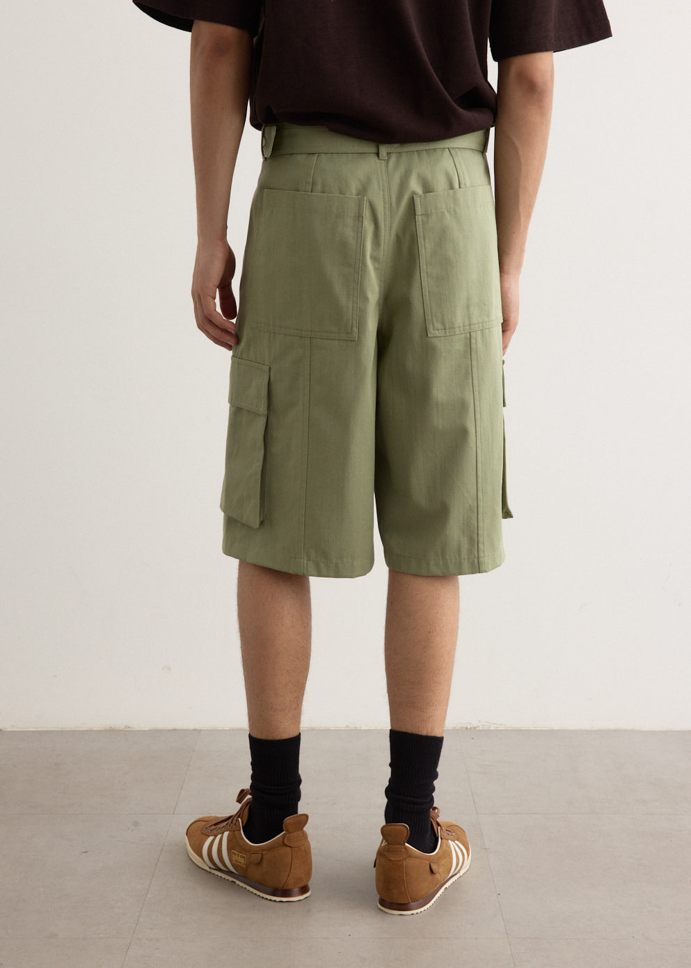 Belted Cargo Bermuda Shorts