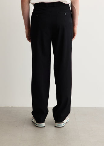 Light Wool Max Gabardine Two-Tuck Slacks