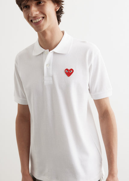 PLAY COMME DES GARÇONS Unisex Polo COMME DES GARÇONS PLAY Cotton Heart Polo Shirt | Holt Renfrew