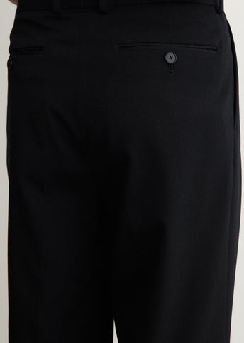 Light Wool Max Gabardine Two-Tuck Slacks