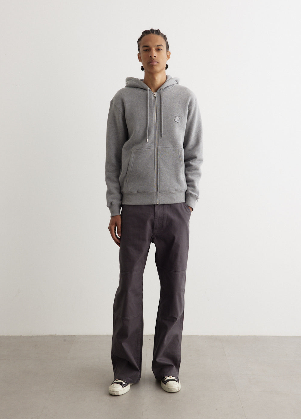 Bold Fox Head Patch Comfort Zipped Hoodie