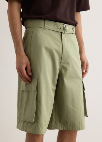 Belted Cargo Bermuda Shorts