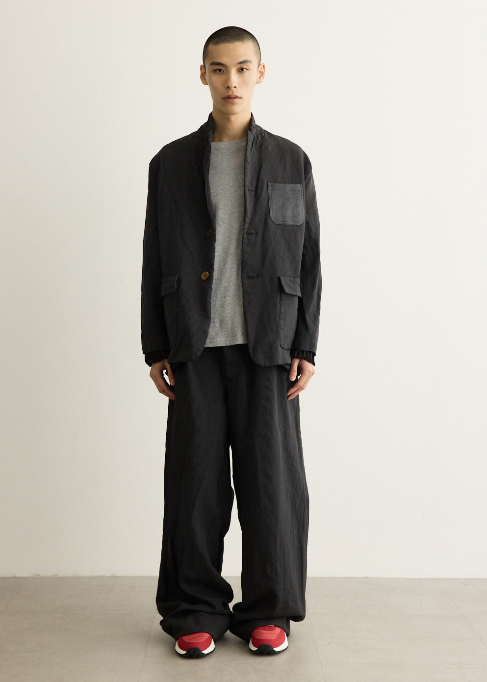 Polyester Herringbone Cowhide Pocket Jacket