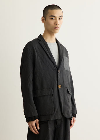 Polyester Herringbone Cowhide Pocket Jacket