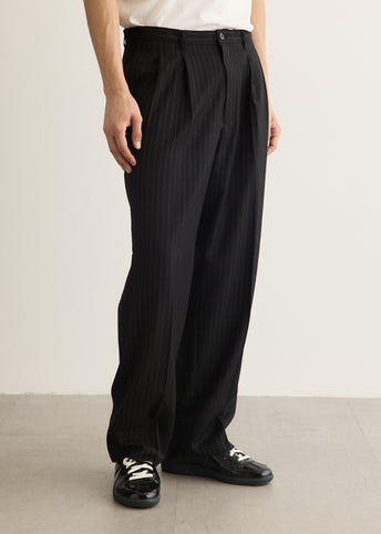 George Herringbone Stripe Two Tuck Pants