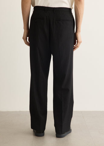 George Herringbone Stripe Two Tuck Pants