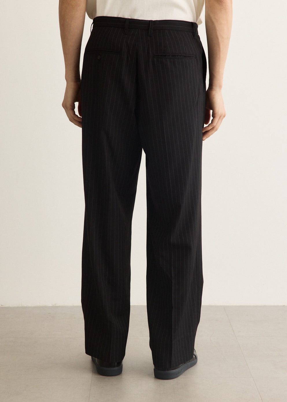 George Herringbone Stripe Two Tuck Pants