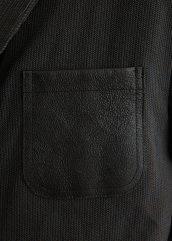 Polyester Herringbone Cowhide Pocket Jacket