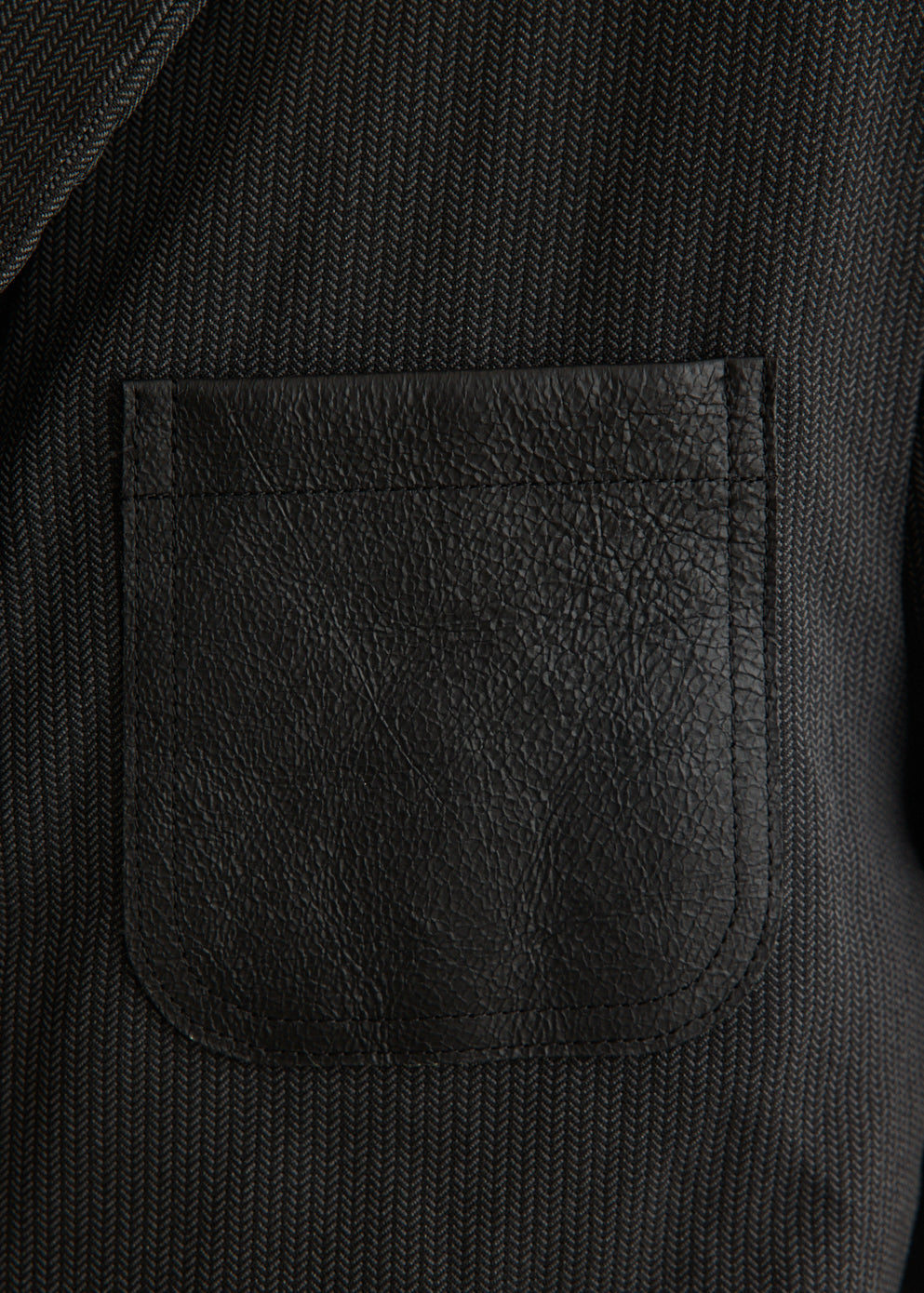 Polyester Herringbone Cowhide Pocket Jacket