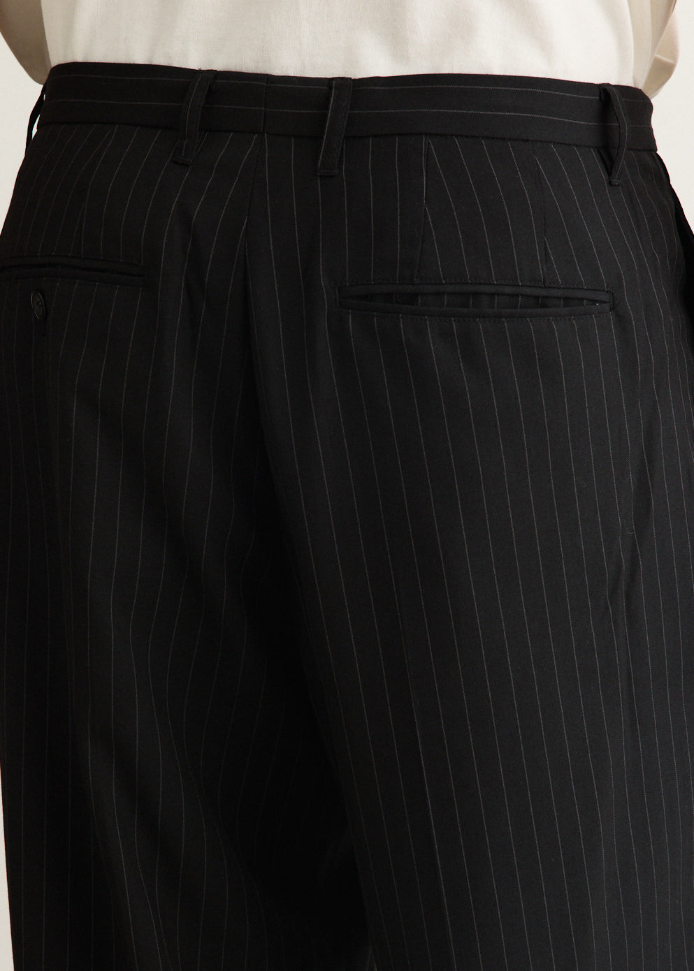 George Herringbone Stripe Two Tuck Pants