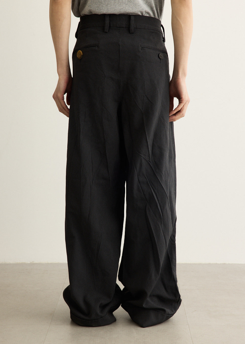 Polyester Herringbone Pleat Pant