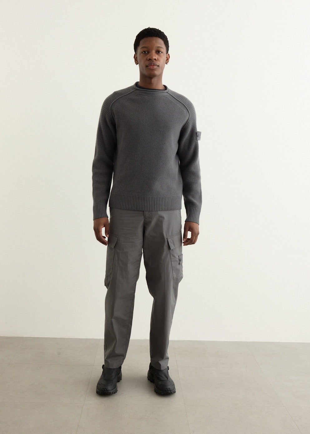 Ghost Mock Neck Wool Waffle Knit