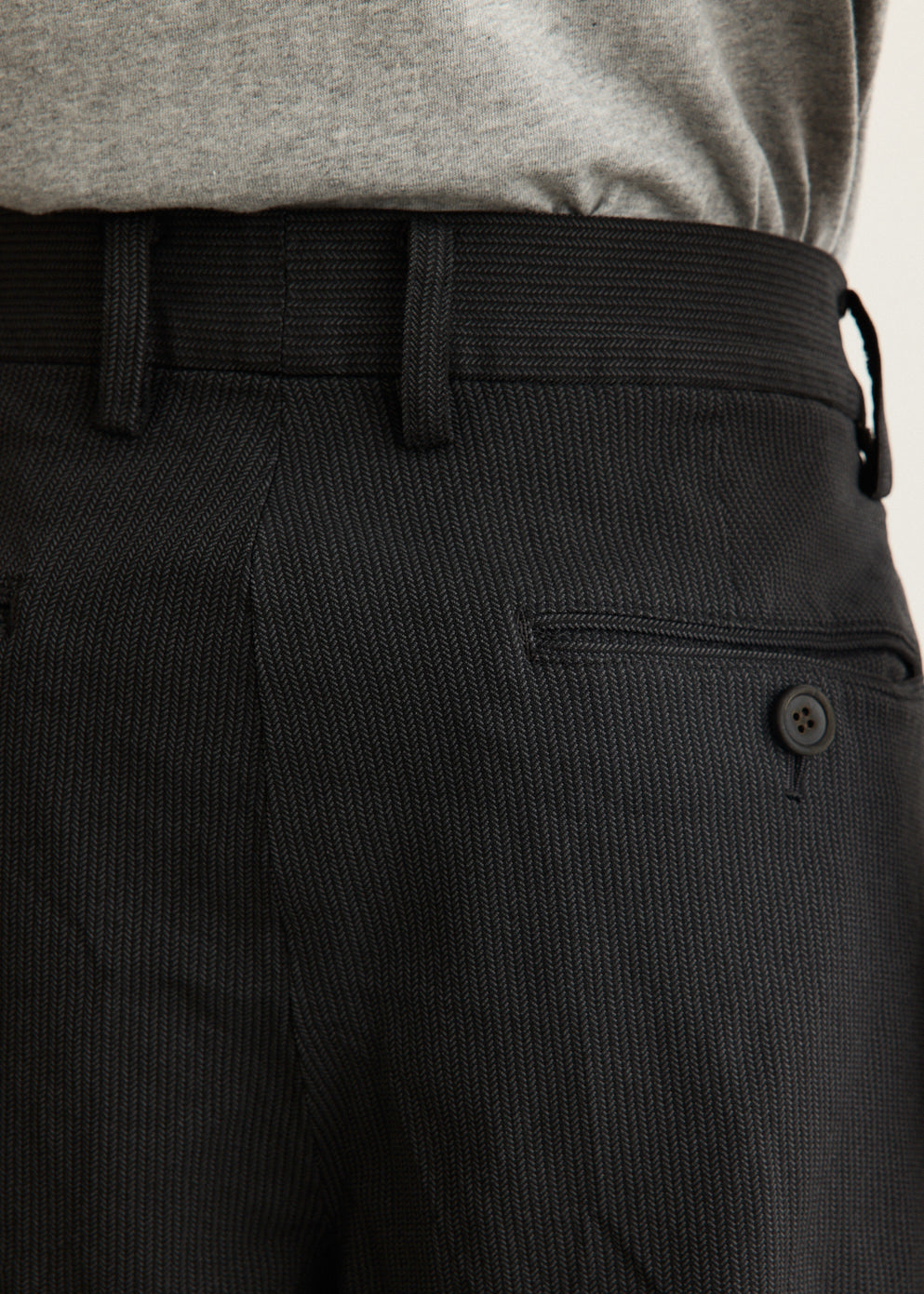 Polyester Herringbone Pleat Pant