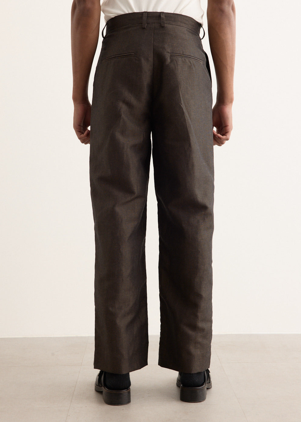 Wool Linen Tailored Trousers