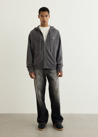 Bold Fox Head Patch Full Zip Oversized Hoodie