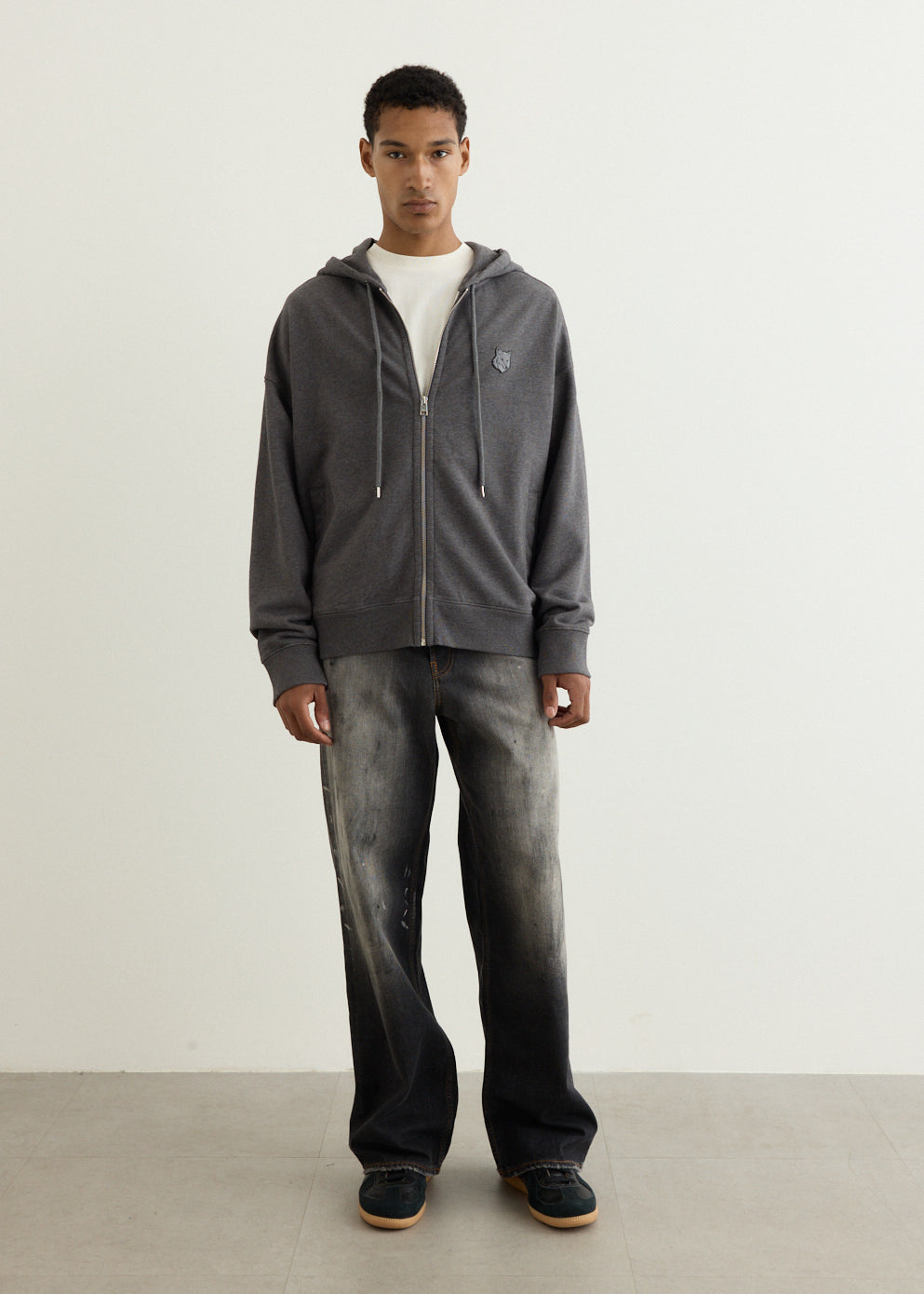 Bold Fox Head Patch Full Zip Oversized Hoodie