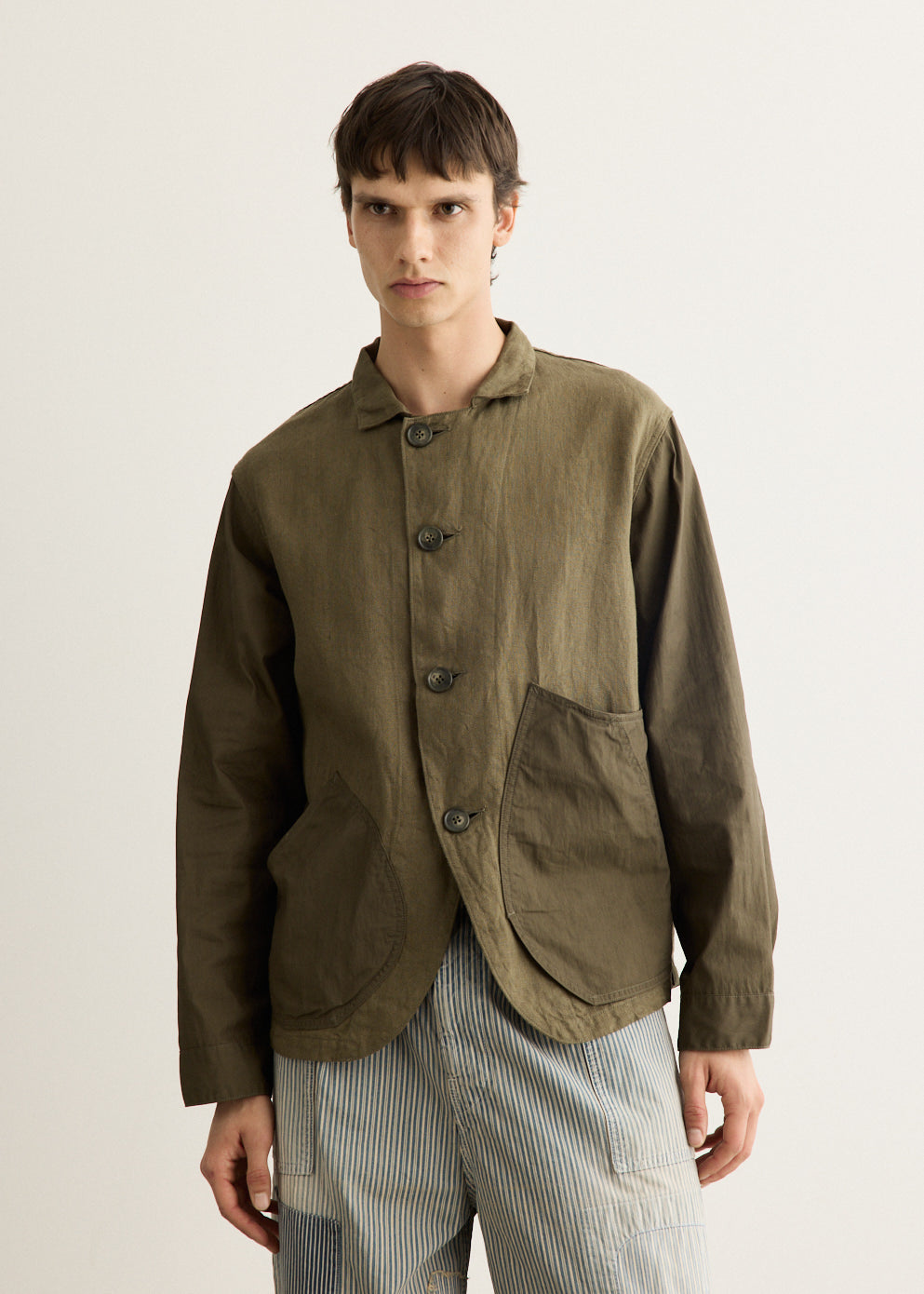 Linen Chino Cloth x Gabardine Ringoman Coverall