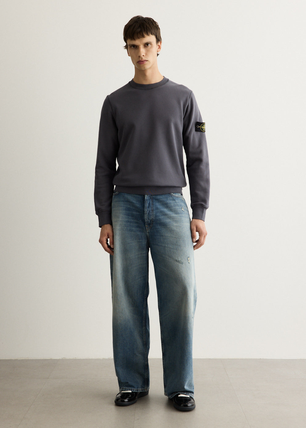 Organic Cotton Fleece Garment Dyed Crew Sweatshirt