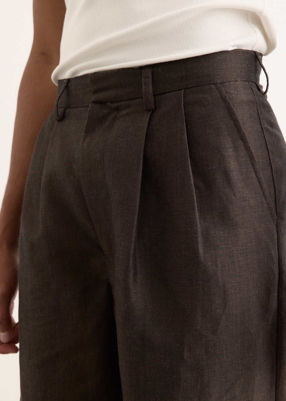 Wool Linen Tailored Trousers