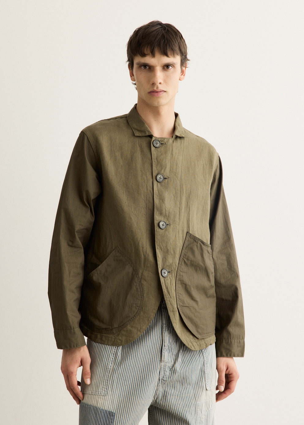 Linen Chino Cloth x Gabardine Ringoman Coverall