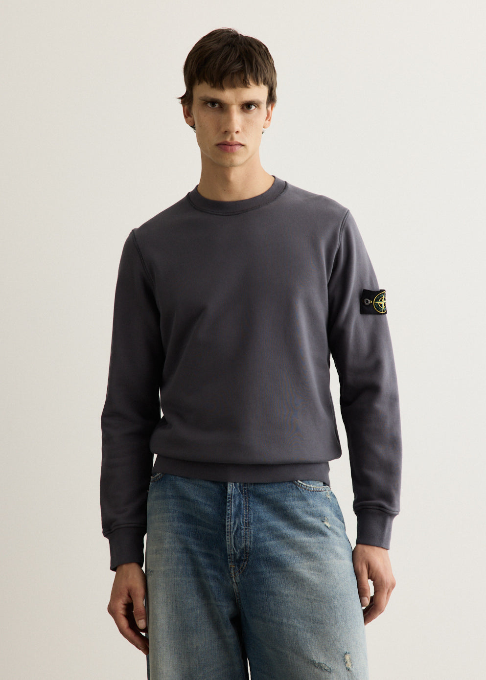 Organic Cotton Fleece Garment Dyed Crew Sweatshirt