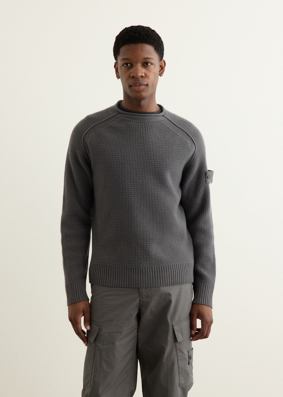 Ghost Mock Neck Wool Waffle Knit