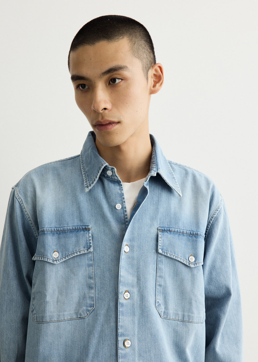 Washed Denim Utility Hugo Shirt