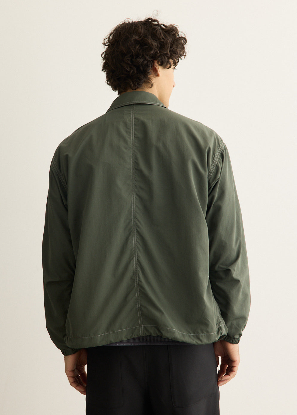 Crinkled Nylon Shirt Jacket