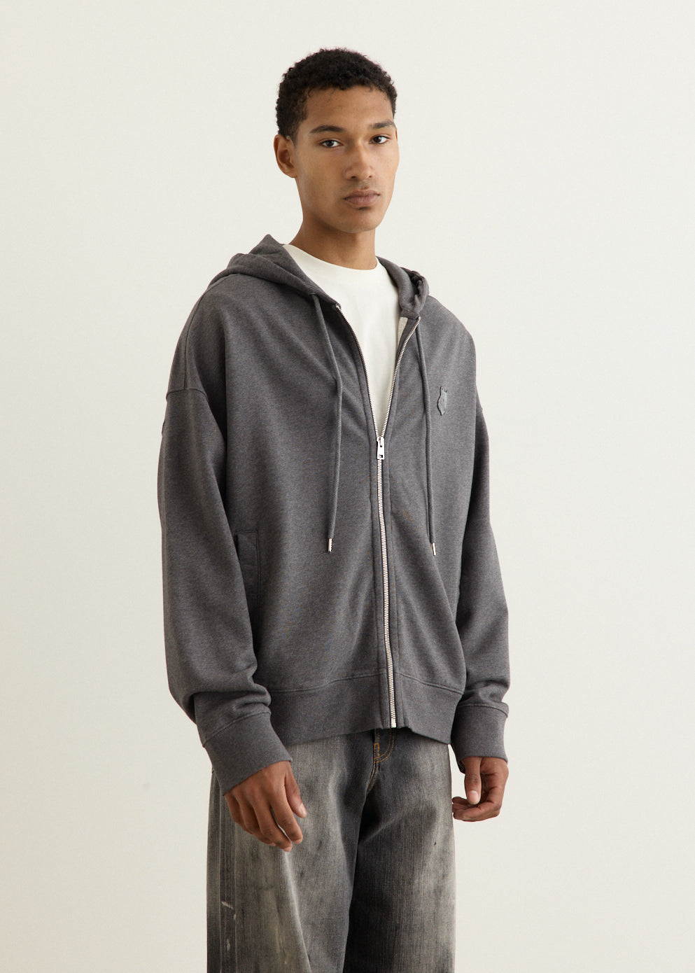 Bold Fox Head Patch Full Zip Oversized Hoodie
