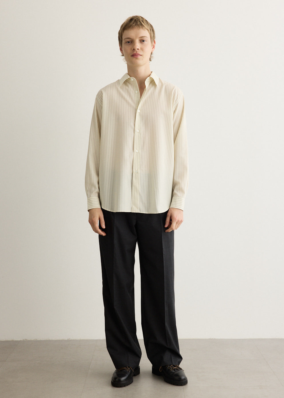 Super Fine Wool Stripe Shirt