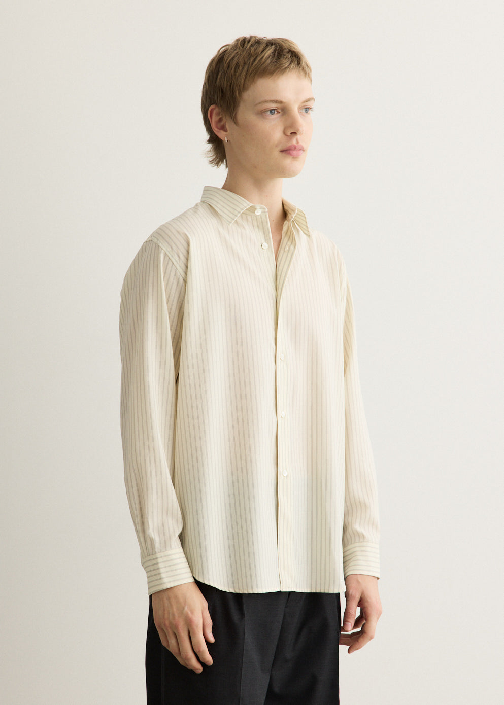 Super Fine Wool Stripe Shirt