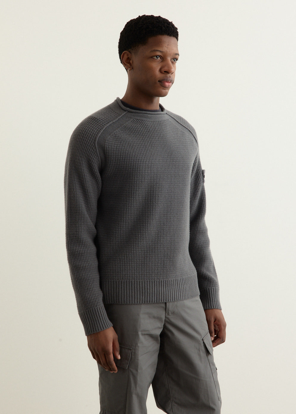 Ghost Mock Neck Wool Waffle Knit