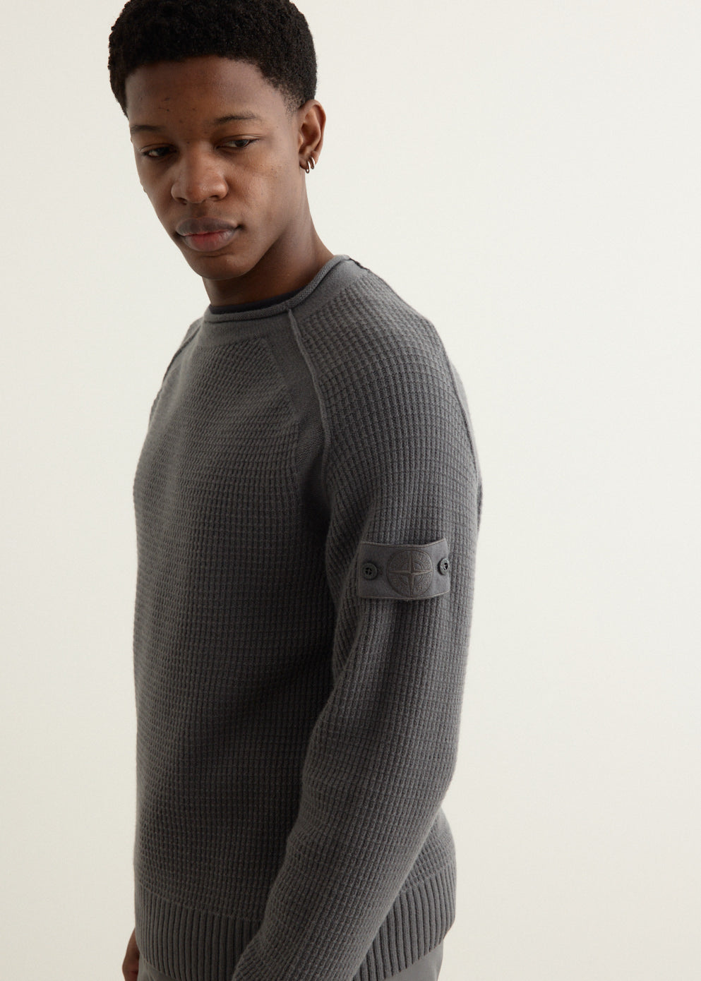 Ghost Mock Neck Wool Waffle Knit
