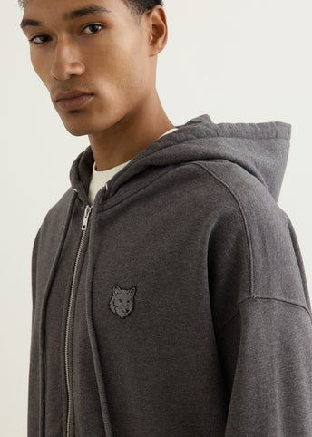 Bold Fox Head Patch Full Zip Oversized Hoodie