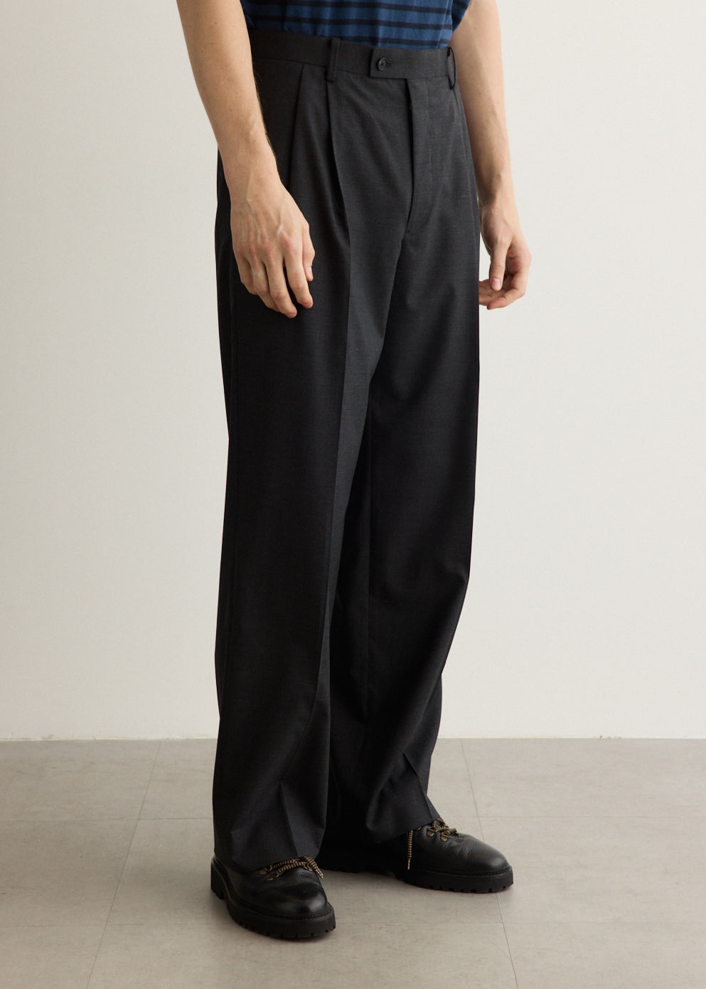 Ultra Fine Tropical Wool Two-Tuck Slacks