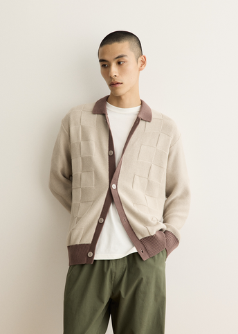 Check Panel Cardigan
